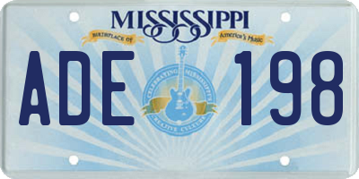 MS license plate ADE198
