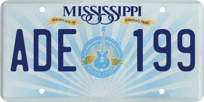 MS license plate ADE199