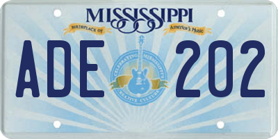 MS license plate ADE202