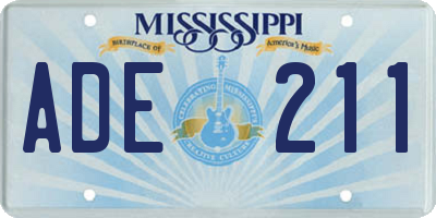 MS license plate ADE211