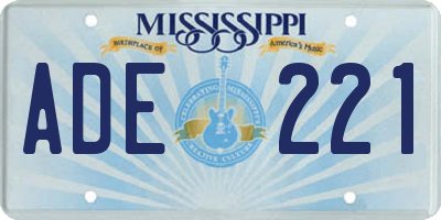 MS license plate ADE221