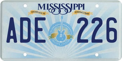 MS license plate ADE226