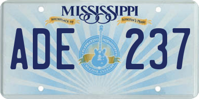 MS license plate ADE237