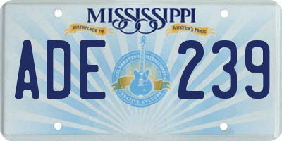 MS license plate ADE239