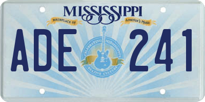 MS license plate ADE241