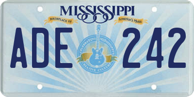 MS license plate ADE242