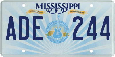 MS license plate ADE244