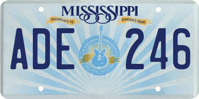 MS license plate ADE246