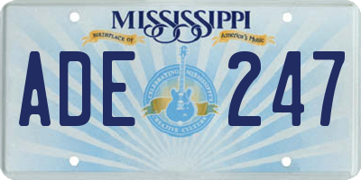 MS license plate ADE247