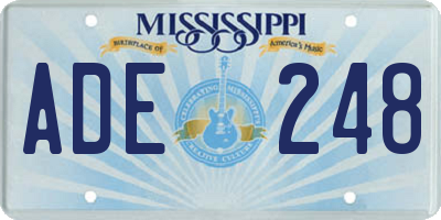 MS license plate ADE248