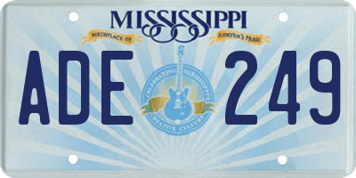 MS license plate ADE249