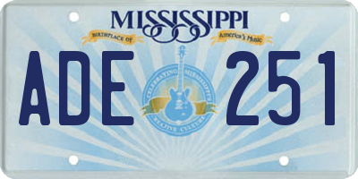 MS license plate ADE251