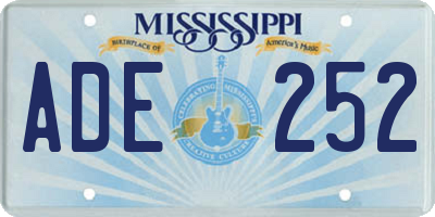 MS license plate ADE252