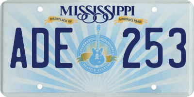 MS license plate ADE253