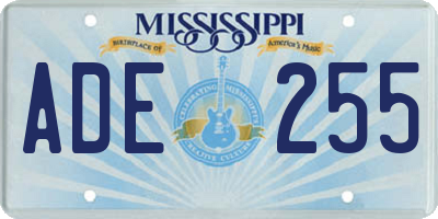 MS license plate ADE255