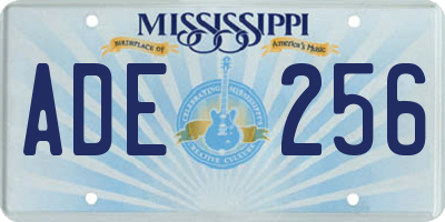 MS license plate ADE256