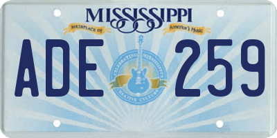 MS license plate ADE259