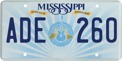 MS license plate ADE260