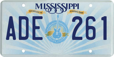 MS license plate ADE261