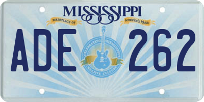 MS license plate ADE262
