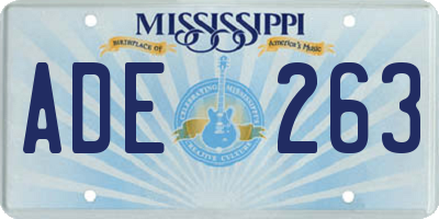 MS license plate ADE263