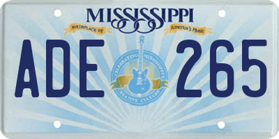 MS license plate ADE265