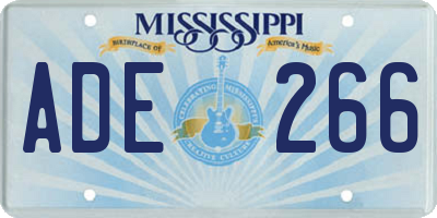MS license plate ADE266
