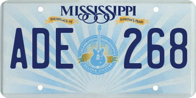 MS license plate ADE268