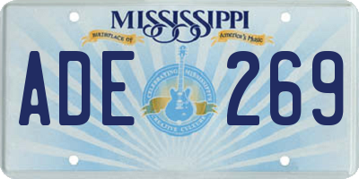 MS license plate ADE269