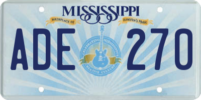 MS license plate ADE270