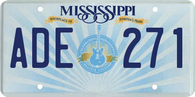 MS license plate ADE271