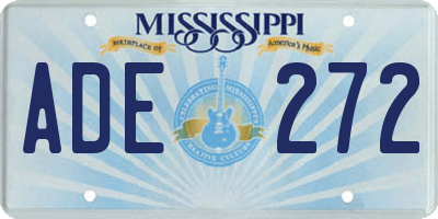 MS license plate ADE272