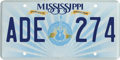 MS license plate ADE274