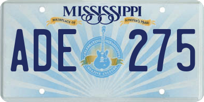 MS license plate ADE275