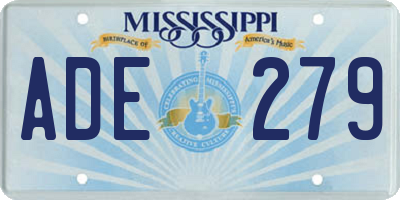MS license plate ADE279