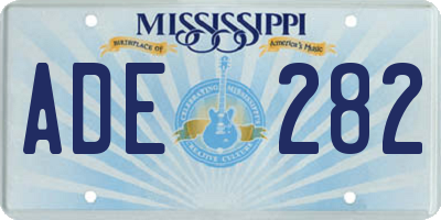 MS license plate ADE282