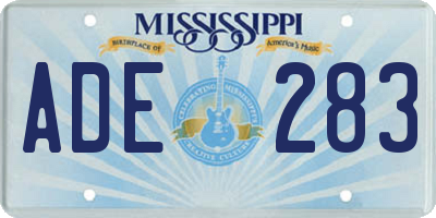 MS license plate ADE283