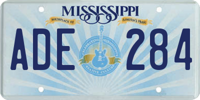MS license plate ADE284