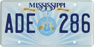 MS license plate ADE286