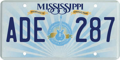 MS license plate ADE287