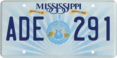 MS license plate ADE291