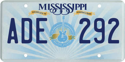 MS license plate ADE292