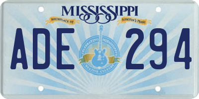 MS license plate ADE294