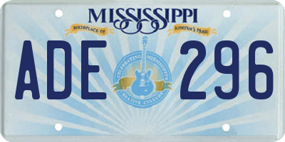 MS license plate ADE296