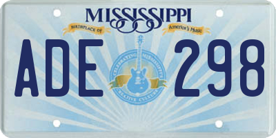 MS license plate ADE298