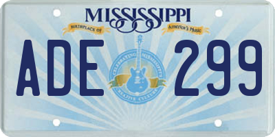 MS license plate ADE299
