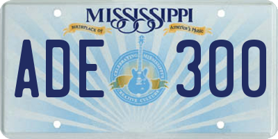 MS license plate ADE300