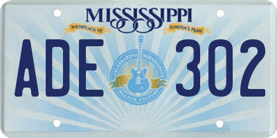 MS license plate ADE302