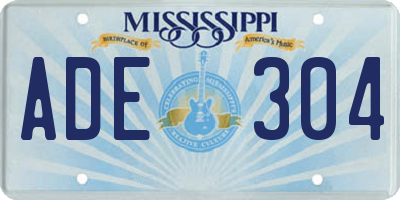 MS license plate ADE304