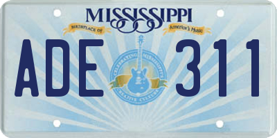 MS license plate ADE311